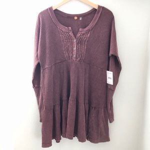 Free People Waffle Knit Tunic